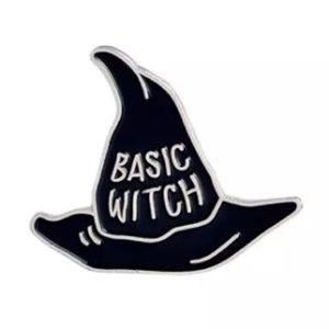 6/$30 Silver Basic Witch Hat Enamel Pin